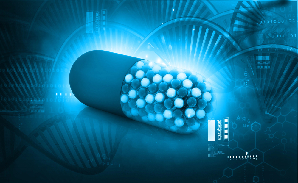 Genetic medicine. Gene therapy, 3d illustration, abstract science background — Photo