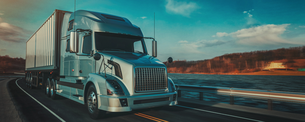 Semi-truck on the road