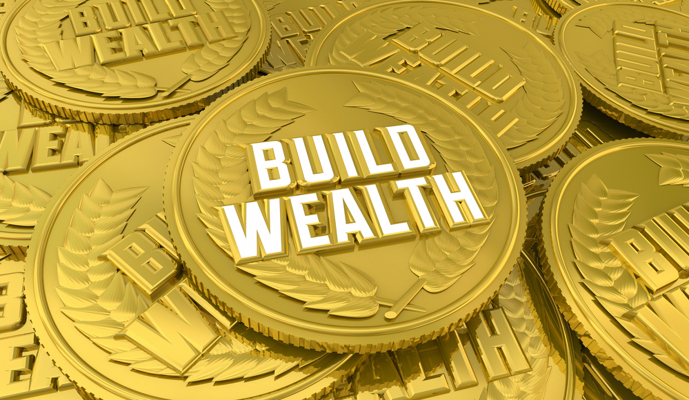 Build Wealth Money Pile Grow Fortune Riches Financial Freedom 3d Illustration — Photo