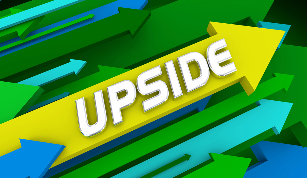 Upside Arrow Rising Increase Good Positive Potential Outcome 3d Illustration — Photo