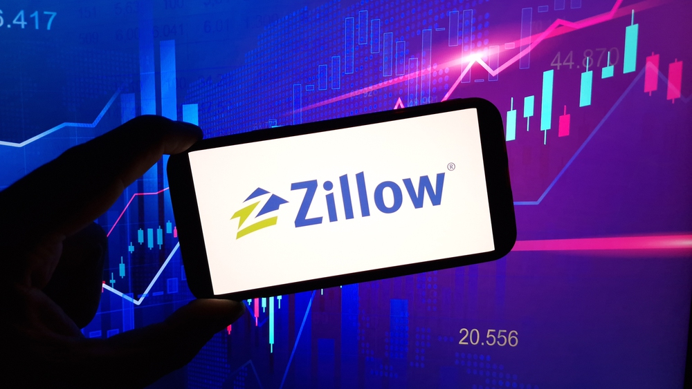 Konskie, Poland - March 03, 2024: Zillow Group Inc company logo displayed on mobile phone