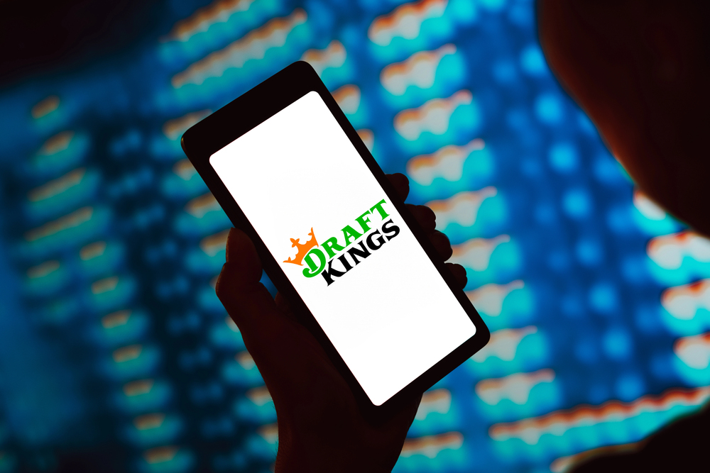 March 11, 2024, Brazil. In this photo illustration, the DraftKings logo is displayed on a smartphone screen