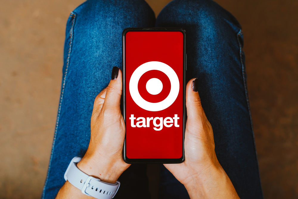 he target corporation logo is displayed on a smartphone screen