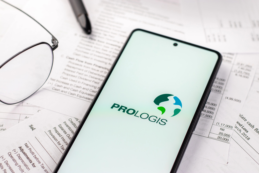 West Bangal, India - April 20, 2022 : Prologis logo on phone screen stock image.