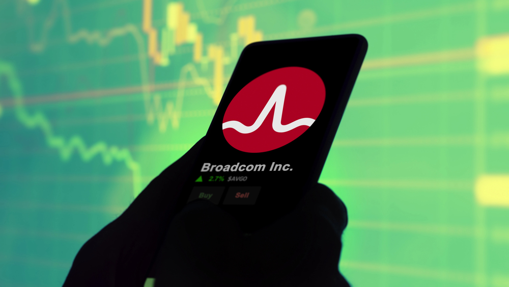 Broadcom logo on cellphone 
