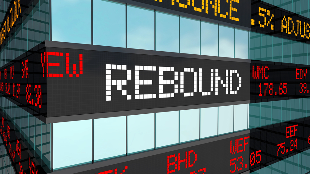 Rebound Prices Come Back Rise Increase Make Money Stock Market Ticker 3d Illustration
