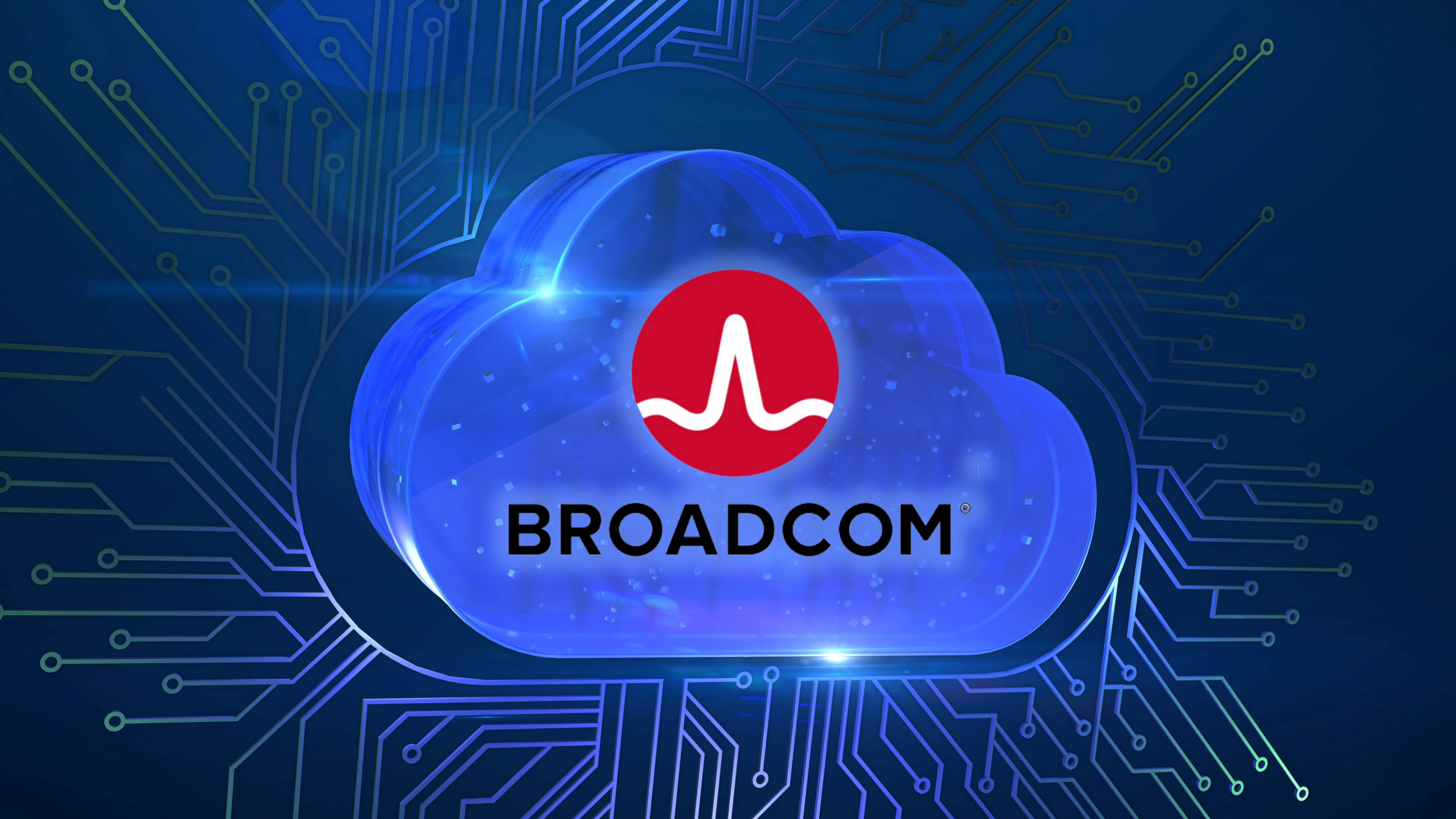 Broadcom logo with cloud computing concept