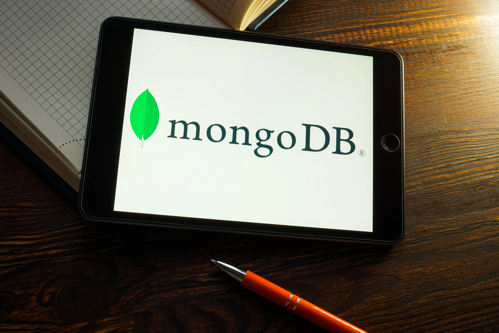 MongoDB logo on cellphone 