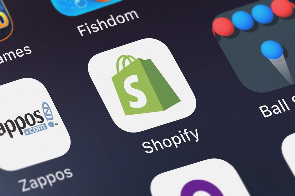 London, United Kingdom - October 02, 2018: Screenshot of Shopify Inc.'s mobile app Shopify.