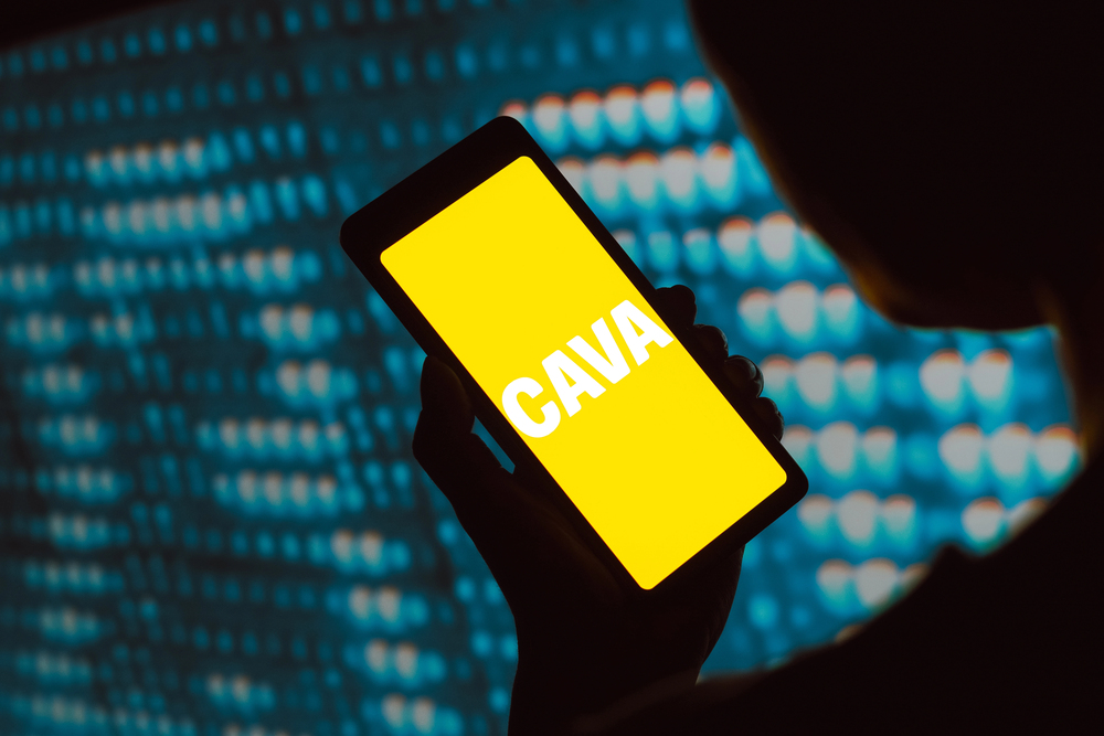Cava logo on cellphone 
