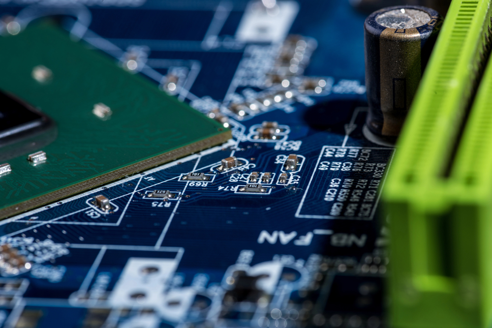Close up of computer motherboard.