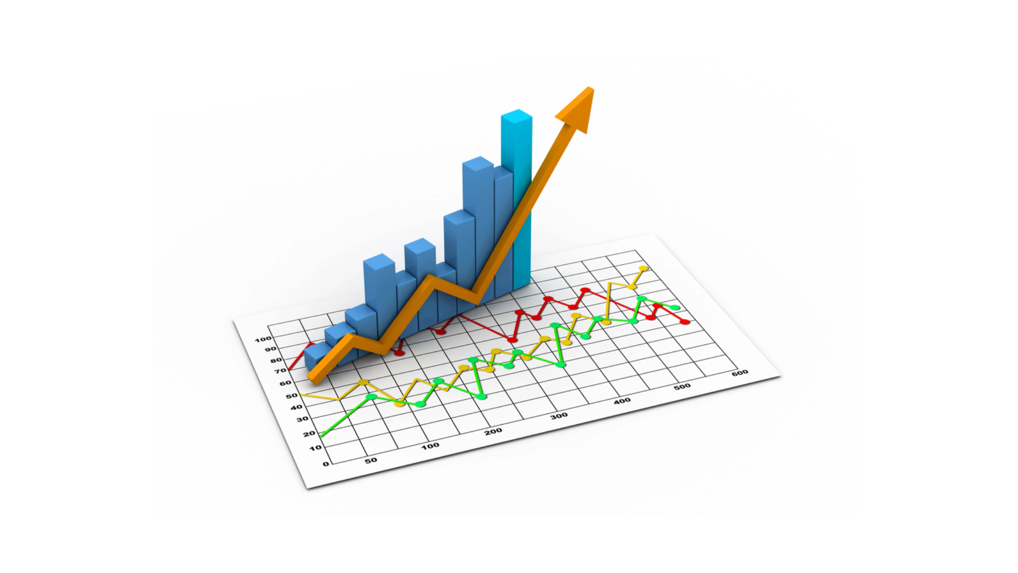 Rising stock chart to signal growing market confidence.