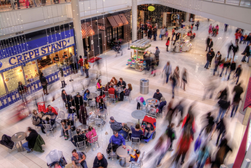 The Mall of America, a major shopping center in the Twin Cities, during holiday shopping.