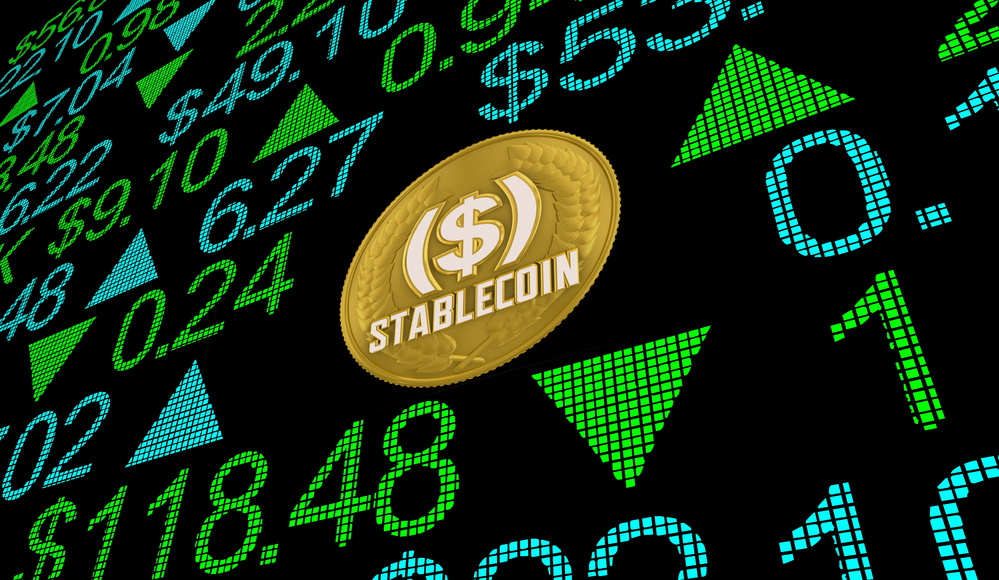 Stablecoin symbols against stock exchange.