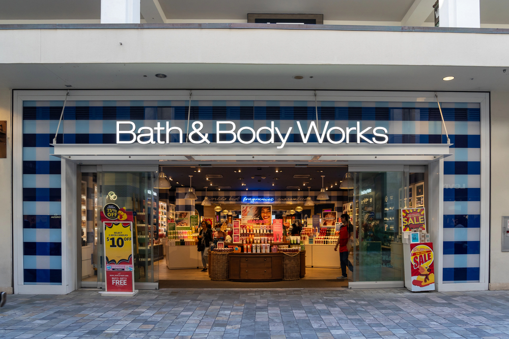 Bath & Body Works company storefront. 