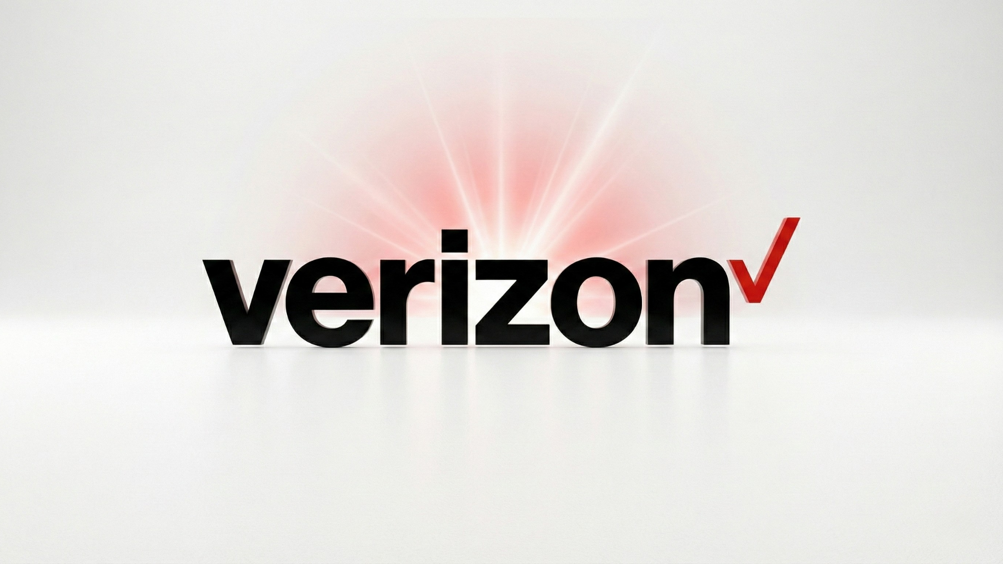 Verizon logo with red checkmark on a clean white background.