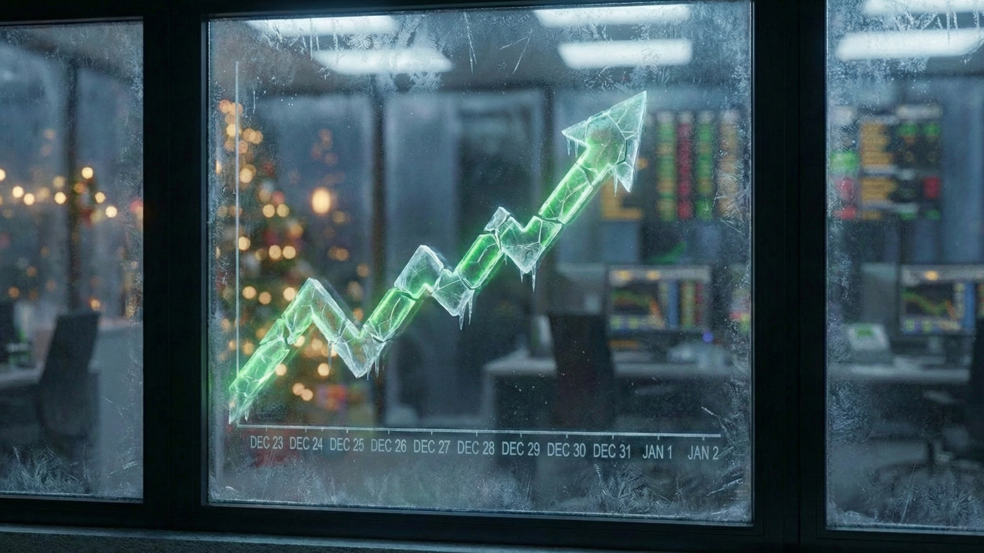 Icy upward price chart reflects diesel price surge from Dec to Jan as tight supply lifts refinery margins.