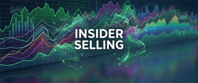 Stylized financial chart graphic with the text "Insider Selling" displayed in bold white letters.