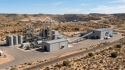 Energy Fuels processing site near an open-pit mine, illustrating its rare earth and uranium supply chain strategy.
