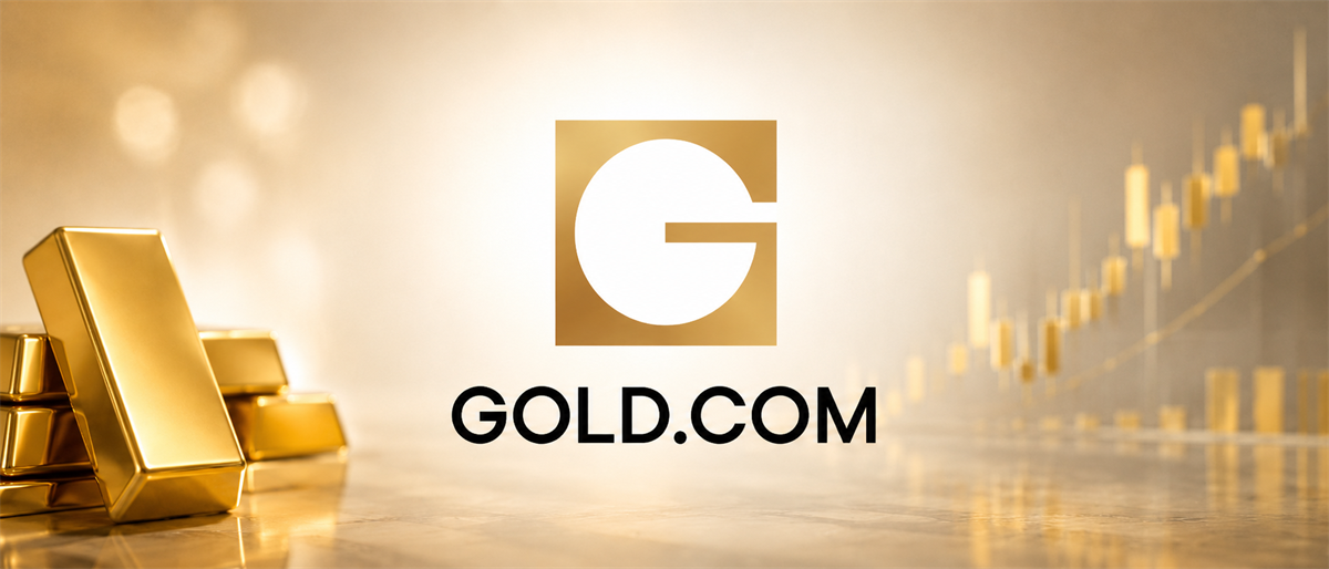 Gold.com logo with stacked gold bars and an upward-trending candlestick chart in the background.