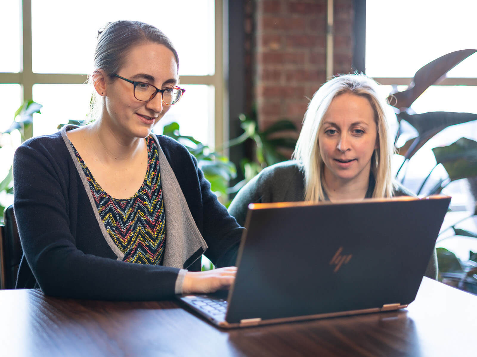 Staff at laptop