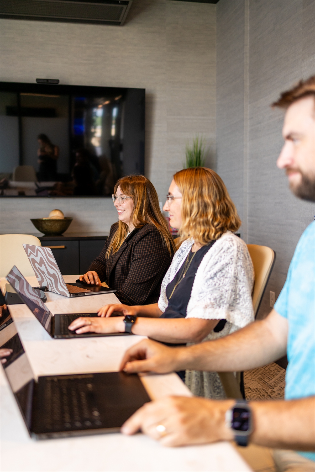 Employees in a meeting
