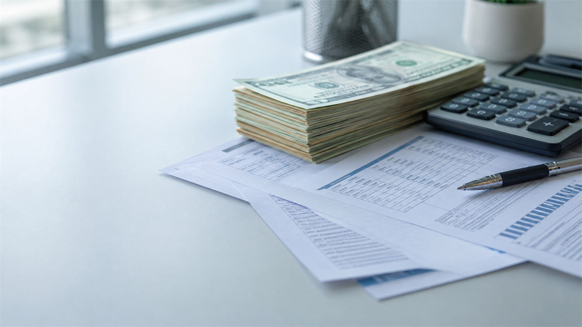 Cash next to payroll forms