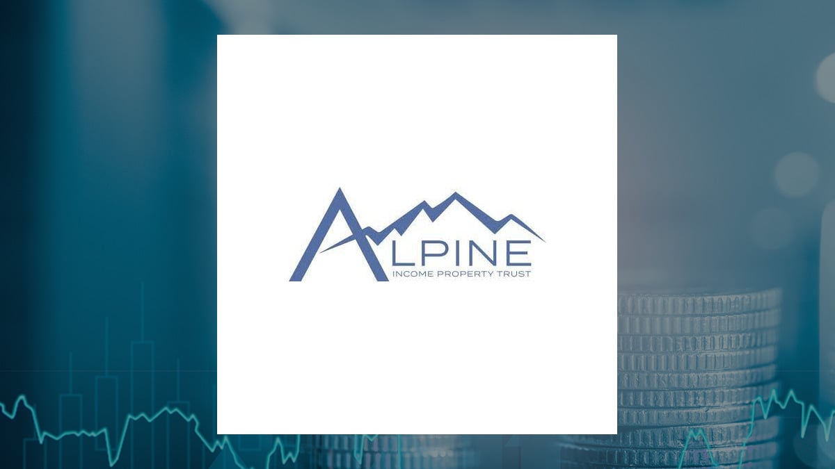 Alpine Income Property Trust logo with Finance background