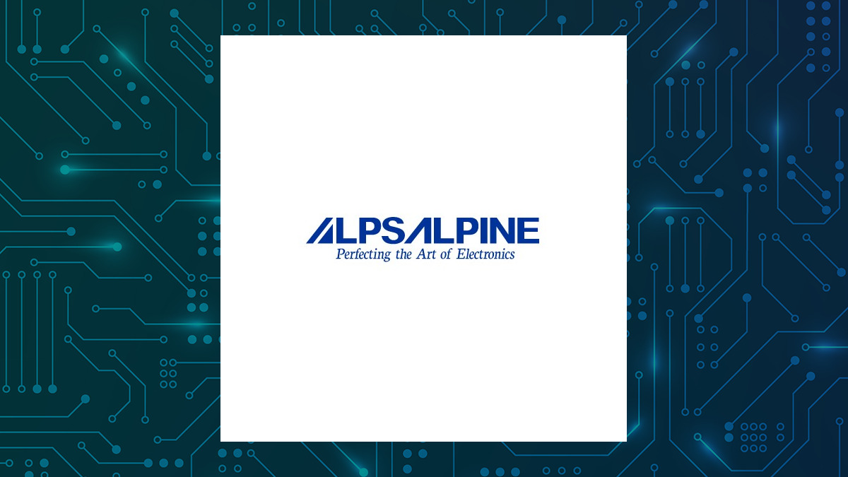Alps Alpine logo with Computer and Technology background