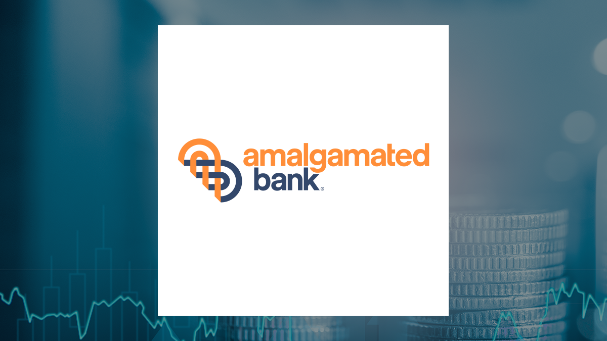 Amalgamated Financial logo with Finance background