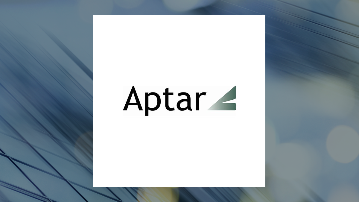 AptarGroup logo with Industrial Products background