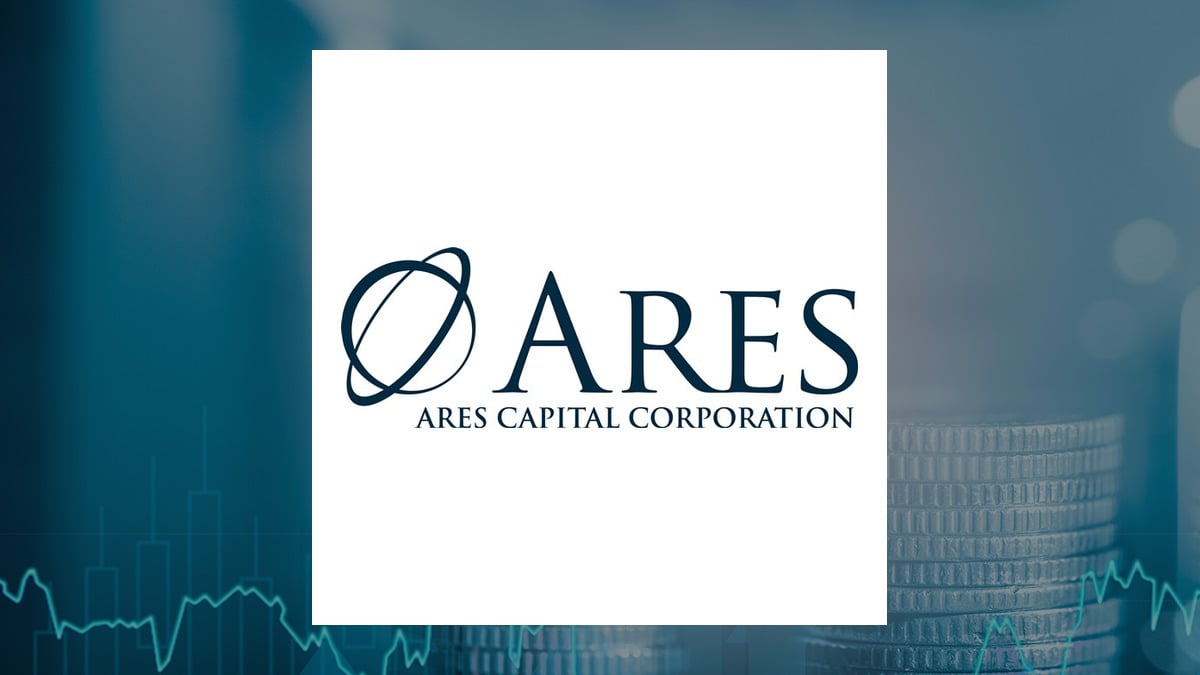 Ares Capital logo with Finance background