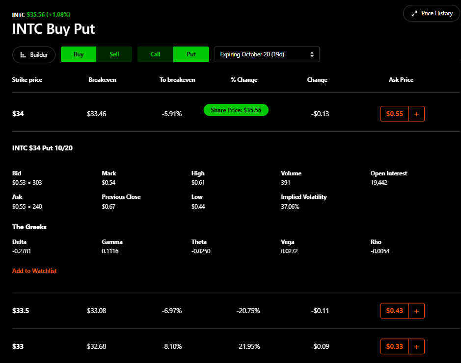 Options overview 3