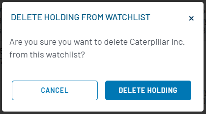 Delete confirmation window
