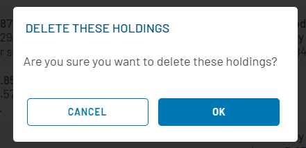 Delete holdings confirmation