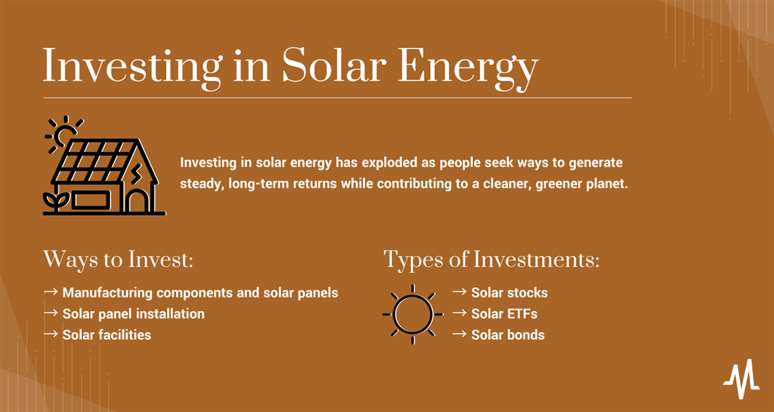 An infographic describing how to invest in solar energy.