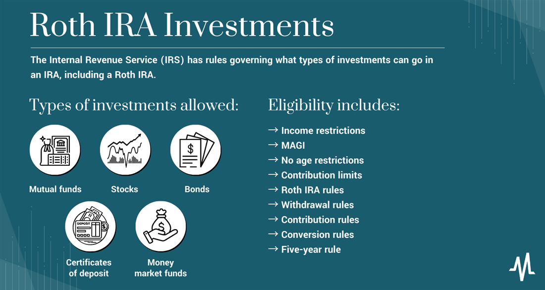 Infographic about Roth IRA investments with MarketBeat.
