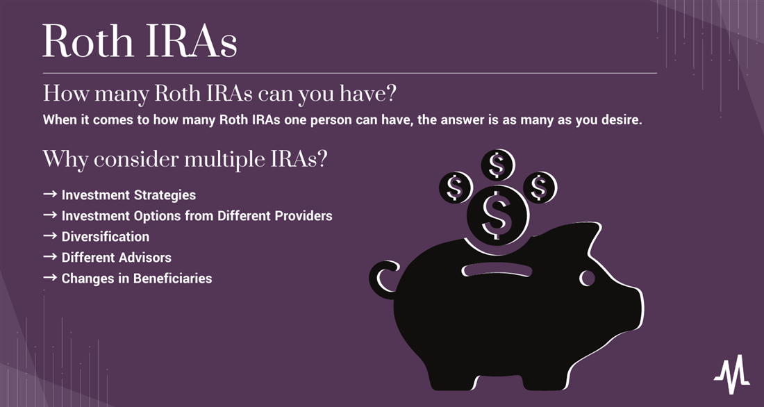How many Roth IRAs can you have? Infographic showing that you can have as many as you want.