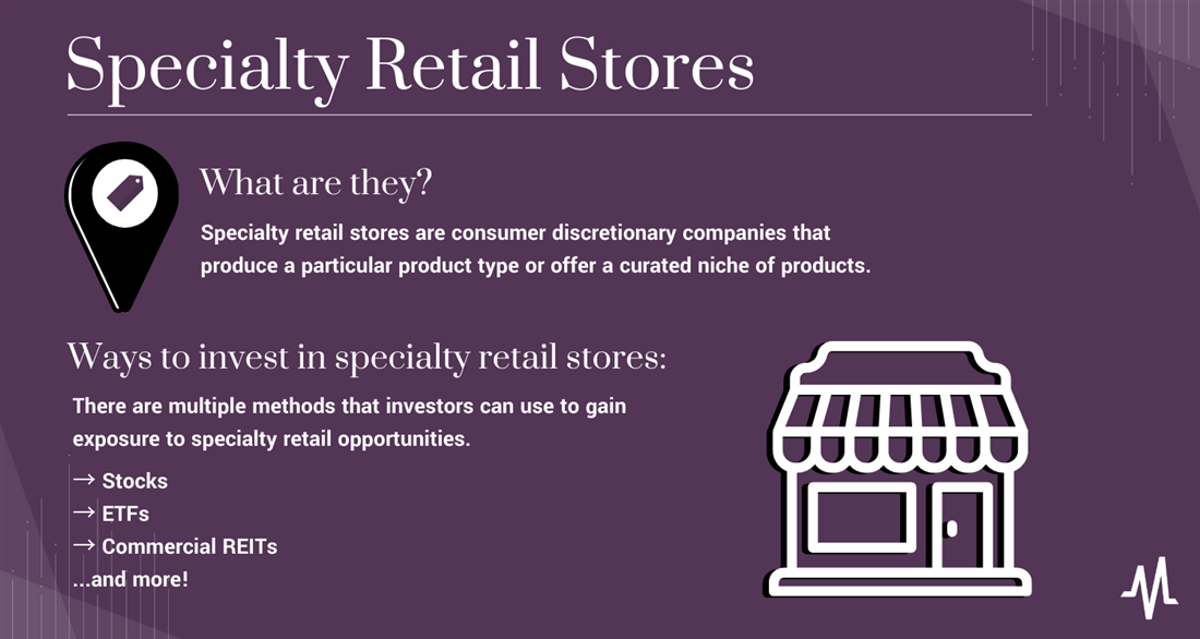 How to invest in specialty retail stores infographic