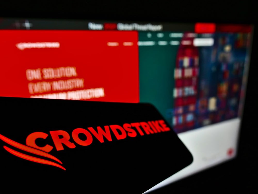 CrowdStrike stock forecast on MarketBeat on a screen