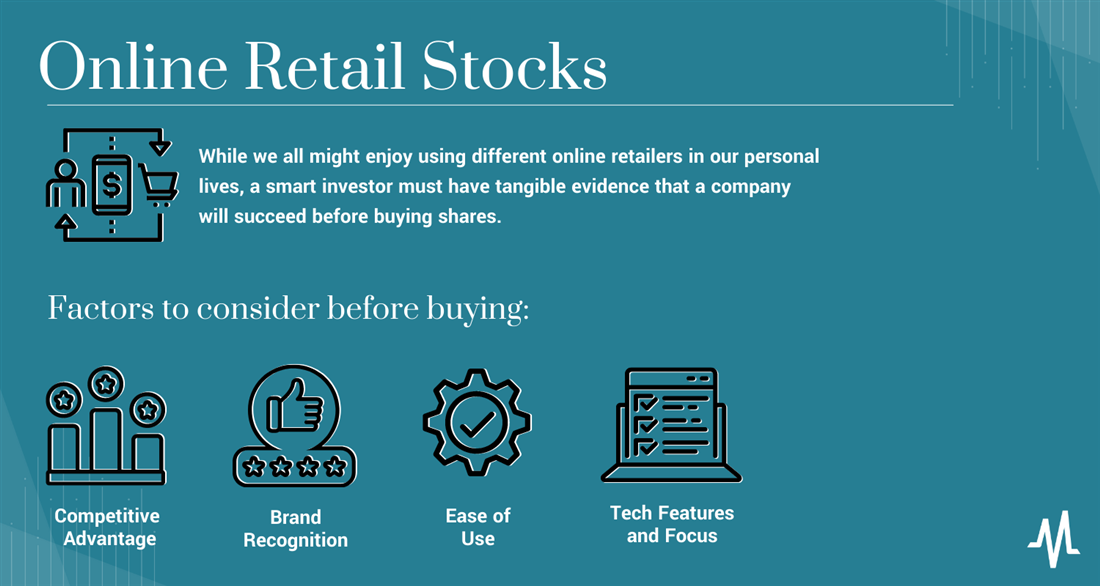 Online retail stocks infographic