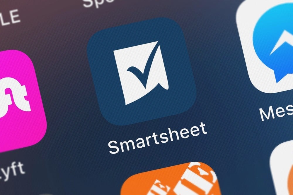 Smartsheet stock plummeted; view of Smartsheet in app form