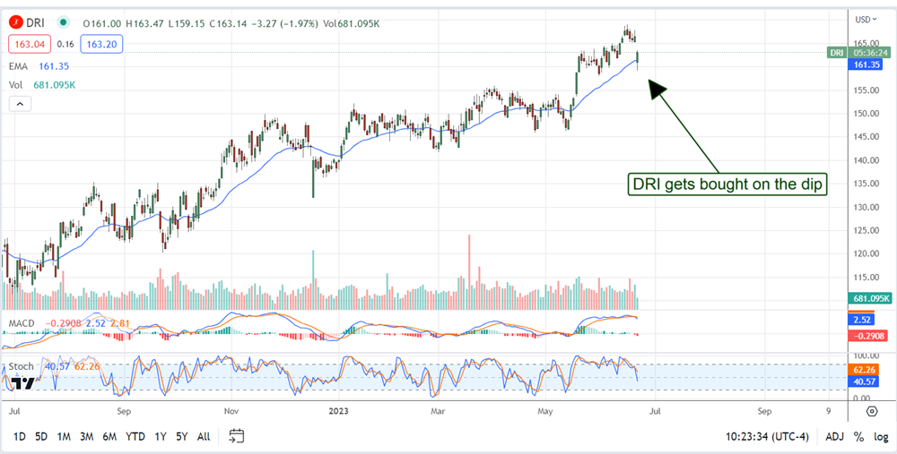 Darden Restaurant Stock chart 