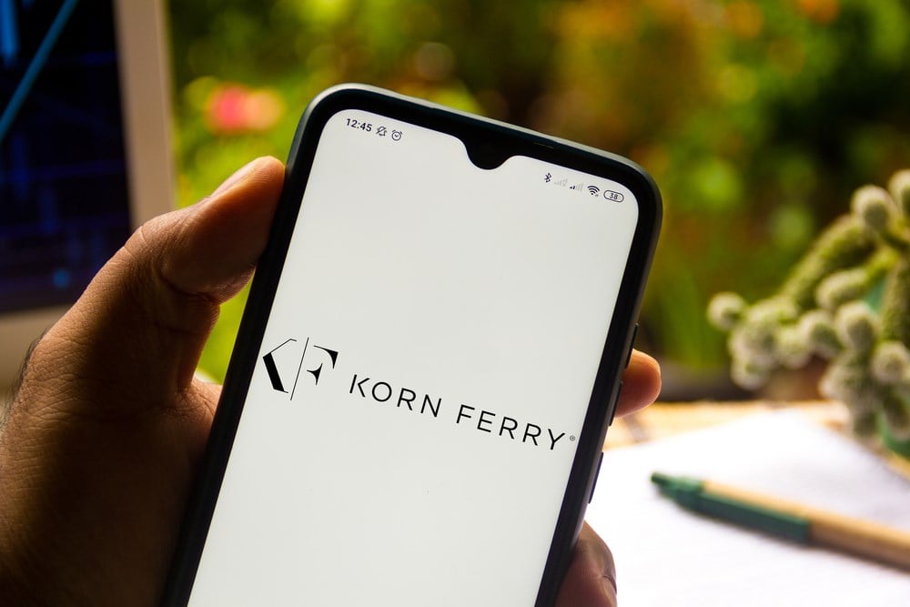 Korn Ferry stock and logo displayed on a smartphone