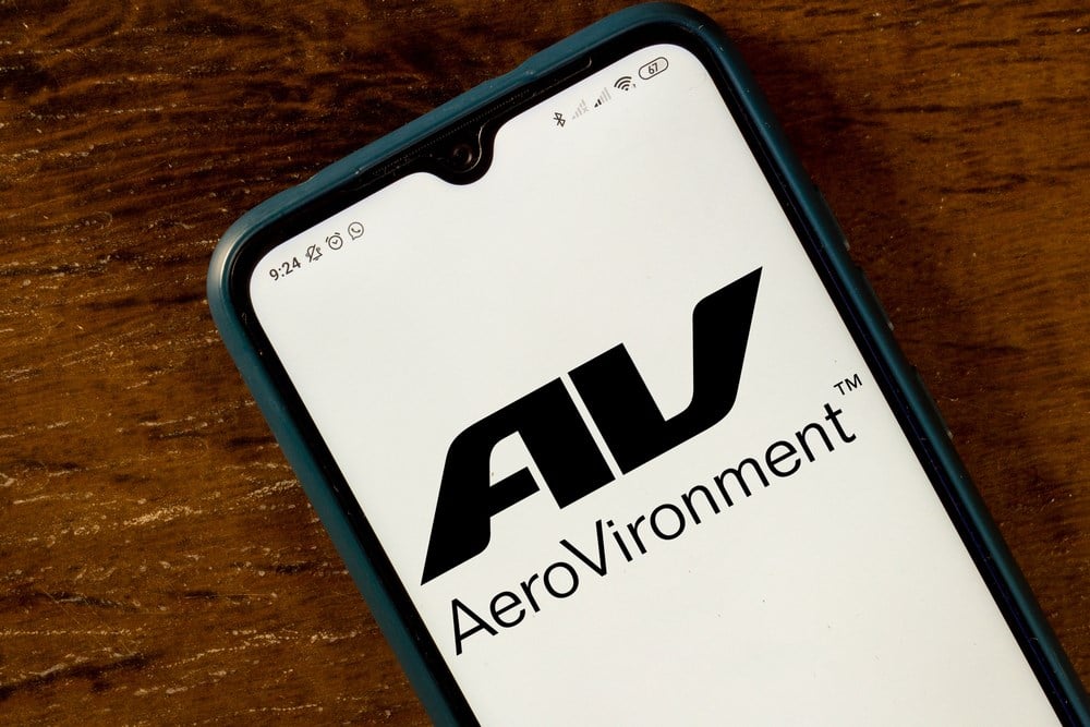 AeroVironment logo on a smartphone; learn more about AeroVironment stock