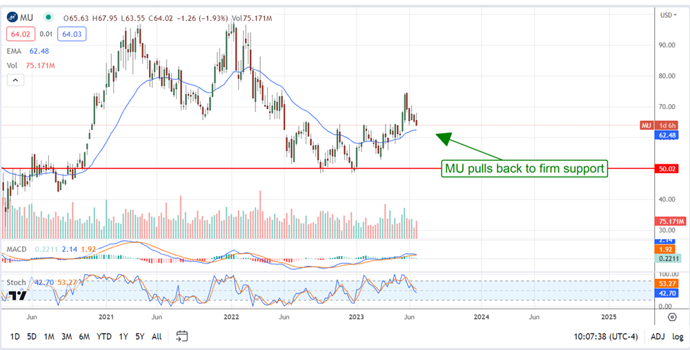 Micron Stock Price chart 