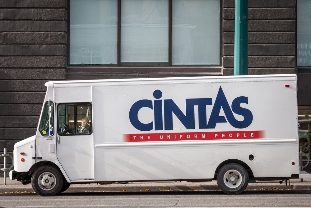 Cintas Corporation delivery truck; learn more about Cintas stock.