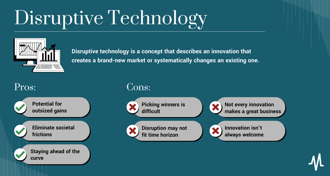 What is disruptive technology? Learn more about how to invest in it; image of pros and cons