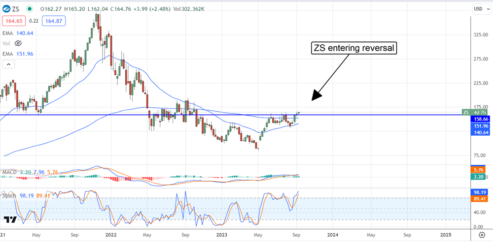 ZScaler stock chart 