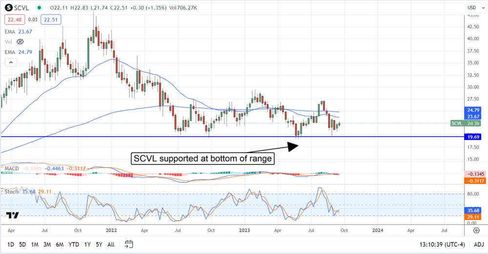 SCVL stock chart